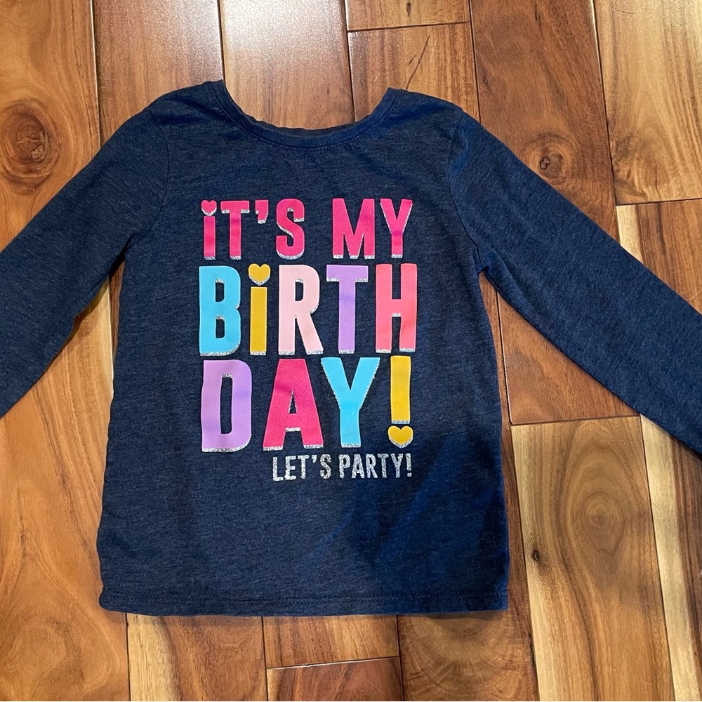Garanimals Navy Birthday Long Sleeve Shirt toddler size 3T